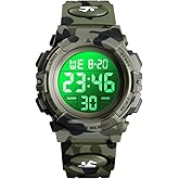 Dayllon Kids Digital Watch Boys Outdoor Sports 50M Waterproof Girls Watches Alarm Clock 12/24 H Stopwatch Calendar for Ages 3-15 Boy Girl Wristwatch Kids Gift