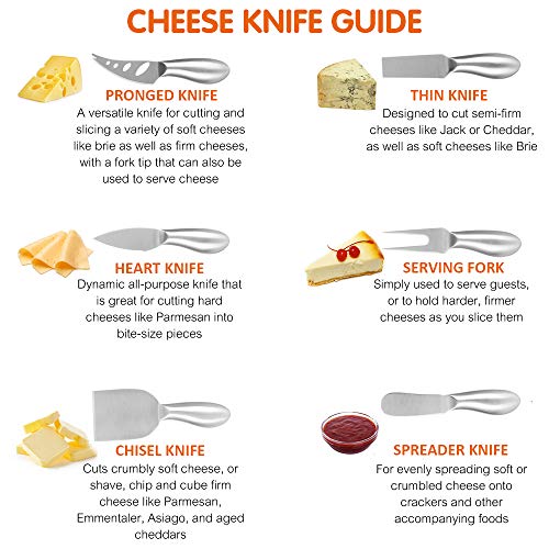image for Freehawk Cheese Knife Set, 6-Piece Elegant Stainless Steel Cheese kniv