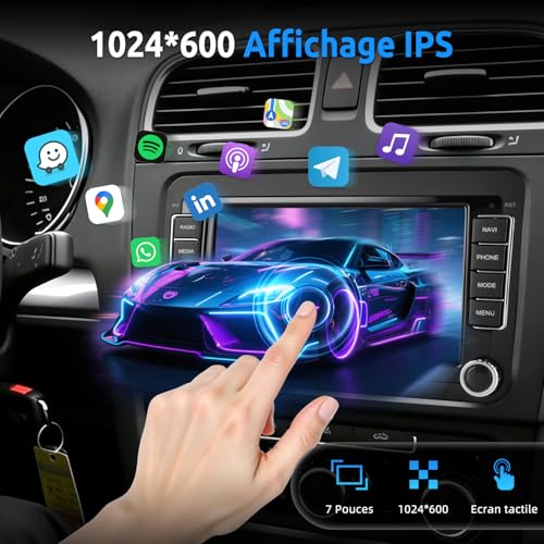 ESSGOO [4+64G] Car Radio VW Golf 5/6 — CarPlay/Android Auto Wireless, DSP | Golf 5/6, Passat B6/B7, Polo 5, Touran, Tiguan, Caddy, T5 Android 15, DSP 15 bands Plug & Play, Canbus included