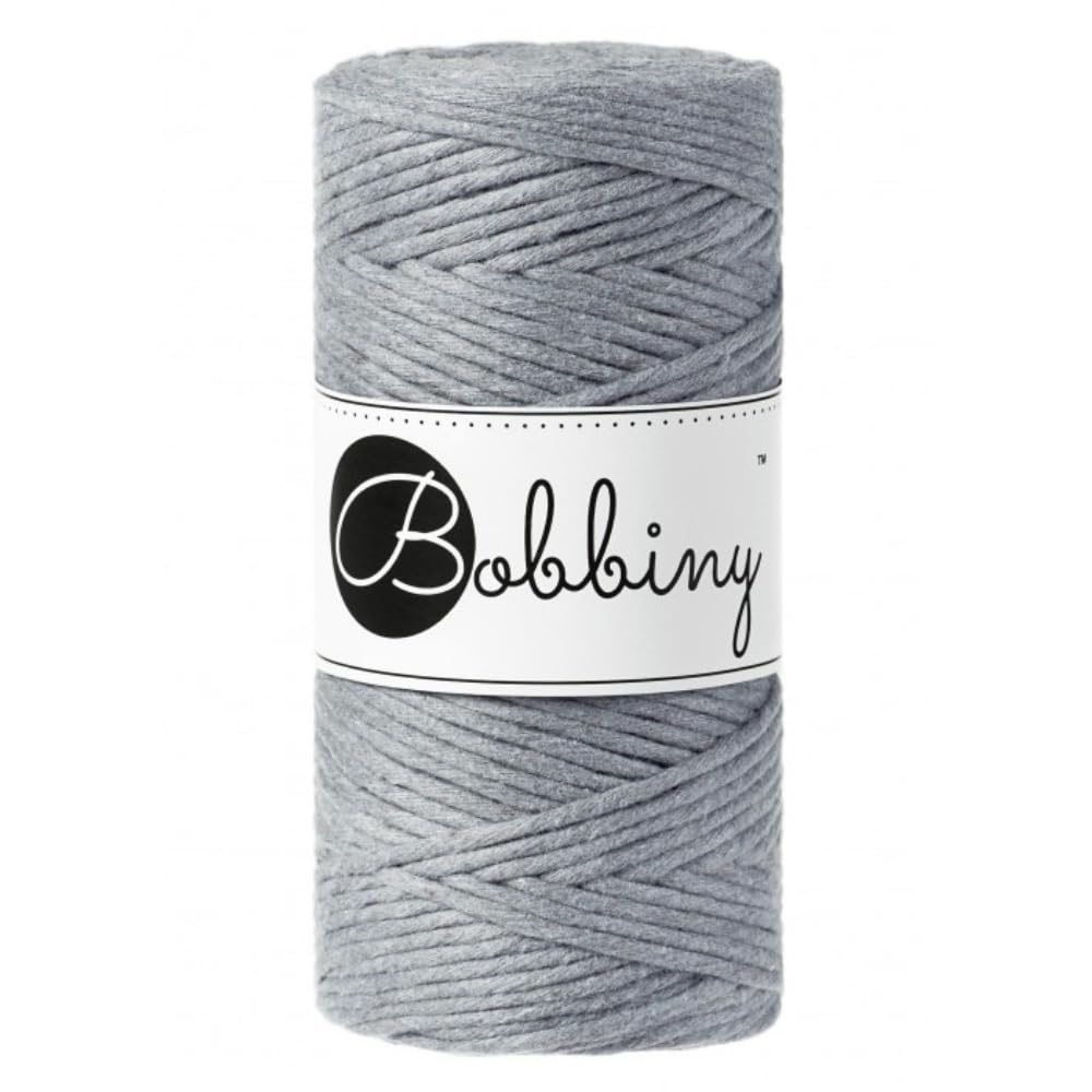 Bobbiny Regular 3mm Single Ply Macrame Cord (Steel) 100m — image 1
