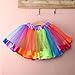 TRADERPLUS Little Girls Layered Rainbow Ribbon Tutu Skirt Dress Ballet Tiered