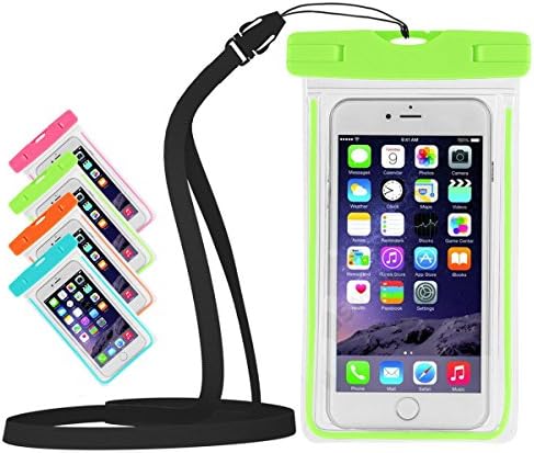 Universal Waterproof, Snowproof, Dirtproof Case Bag for iPhone, Samsung HTC, LG, Credit Card Wallet, IPX8 Certified to 100 Feet[Green]