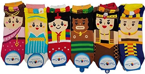 Hwasubun Cartoon Socks Women Socks Girls Socks People Socks Funny Socks Happy Socks Kids Socks Baby Girl Socks 6Pairs (hsocks3)