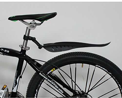 Star-Art Adjustable Road Mountain Bike Bicycle Cycling Tire Front/Rear Mud Guards Mudguard Fenders Set (Black)