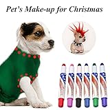 Petperi Professional Temporary Dog Hair Dye Pens Set (6Pcs/Pack),completely non-toxic and safe (red+deeppink+pruple+black+blue+green)