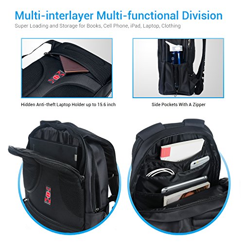 Backpacks, Laptop Backpacks - ZSTVIVA Water Resistance Anti-theft Zipper Design Nylon Fabric Collage Backpack Travel Bag Business Computer Bag Up to 15.6 inch