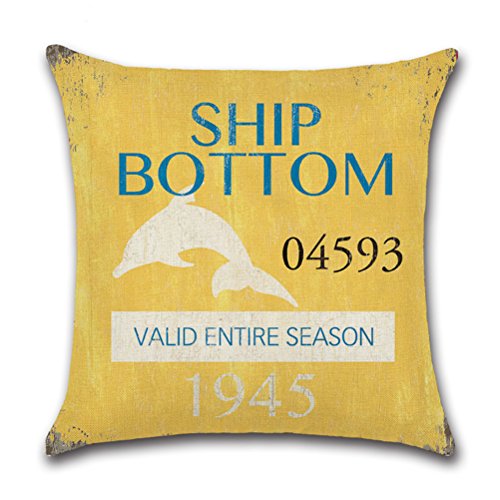Vintage Series Throw Pillow Case U-Love Beach Cushion Cover for 18 X 18 Inch Nautical Pillow Inserts,4 Pack Coastal…