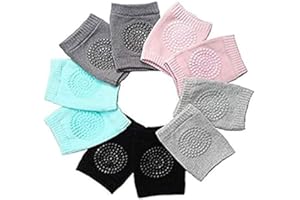 HoFire Baby Knee Pads, 5 Pairs Anti-Slip Knee Pads, Unisex Baby Toddlers Elbow Kneepads Safety Protector, Suitable for 0-36 M