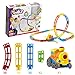 Jellydog Toy Tumble Train Track Set, Track Car Twister Set, Electric Flexible 23 Colorful Music Tracks + 1 Light Up Dump Truck, Build-A-Road X-Track Toy Car Playset, for Ages 3 and Up