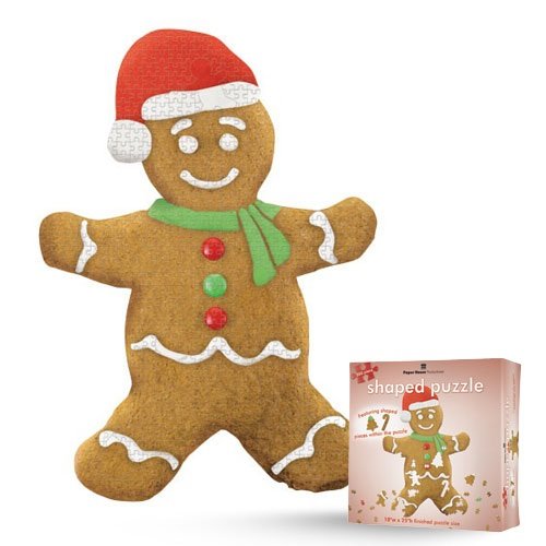 Jigsaw Shaped Puzzle 18 by 25-Inch, Gingerbread Man (500 Piece)