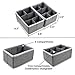 homyfort Dresser Drawer Organizer for Bathroom Countertop, Small Fabric Makeup Storage Basket Bins with Dividers for Women Cosmetics,Skincare,Hair Accessories,Vanity Desk,Nightstand,Set Of 3 (Grey)