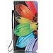 JanCalm [Kickstand [Card/Cash Slots] [Wrist Strap] Design Pattern Premium PU Leather Fold Flip Pouch Cover Sunflower