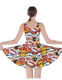 CowCow - Vestido de patinador con diseño de emoticonos y manos en el medio de los dedos, para mujer