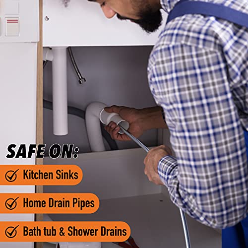 DrainX 50FT Steel Power Pro Drum Auger Plumbing Snake with Drill