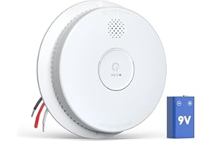 Jemay Smoke Detector, Photoelectric Smoke Alarm with 9V Backup Battery, Hardwired Interconnected Smoke Detector, Fire Alarms with Test/Silence Button for Home Kitchen, 1 Pack