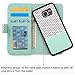 Galaxy S7 Edge Case, E LV Galaxy S7 Edge - 2IN1 ( CASE CUM PURSE) PU Leather flip Wallet Bag Pouch Case Cover For Samsung Galaxy S7 Edge - [ZIGZAG/MINT]