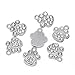 Housweety 10PCs Silver Tone Rhinestone Dog's Paw Charm Pendants Fit DIY Bangle Bracelets