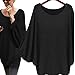 Women Blouse,Haoricu Fall Women Oversized Batwing Pullover Loose T shirt (XL, Black)