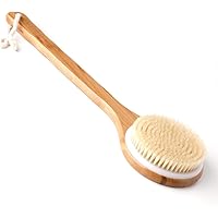 Ithyes Body Brush Dry Brushing Back Scrubber Shower Bath Brush Bamboo Long Handle Natural Bristles exfoliating Massage Improv