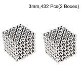 3mm Magnetic Fidget Blocks Ball, EVERMARKET Magnetic Sculpture Toy for Intelligence Development, a Great Toy for Office, Home, and Everywhere - with a Metal Gift Box (432 pcs,2 Boxes)