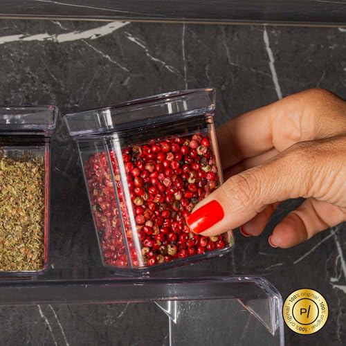Kit Potes Herméticos Lumini 180ml Paramount Com Tampa Potes Plásticos Transparentes Para Temperos, Especiarias E Condimentos, Organização De Cozinha, Empilháveis Armário E Geladeira, 6 e 24un (6)