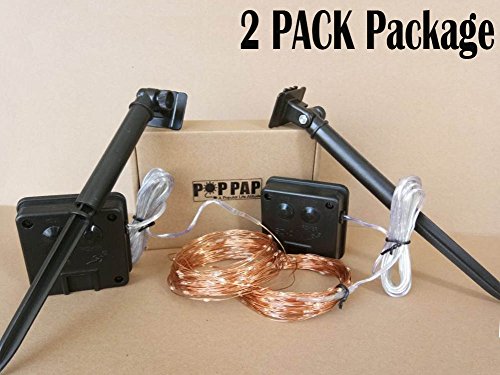 Solar Outdoor Ground Lights, POPPAP 4 LED Buried Spike Uplight for Path Garden Lawn Landscape Yard Driveway Walkway Pathway Pool Area, 4PACK White Color Lighting