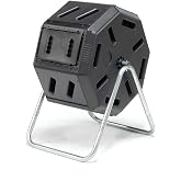 FCMP Outdoor IM2000 Tumbling Composter Canadian-Made, 100% Recycled Resin - Outdoor Rotating Compost Tumbler Bin for Garden, Kitchen, and Yard Waste, Black (22 Gallon)