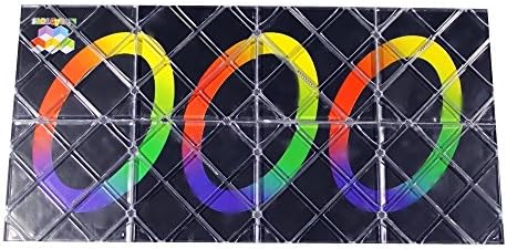 8 Panels 3 Rings Black Base Twisty Cube Puzzle,Durable with Vivid Color,Smooth Magic Rubik`s Cube Best Birthday Christmas Puzzle Gift for your Children
