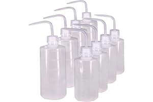 Belinlen 250ml+500ml Plastic Safety Wash Bottle, Plastic Squeeze Bottle Narrow Mouth, 8 Pack (Each Size 4)