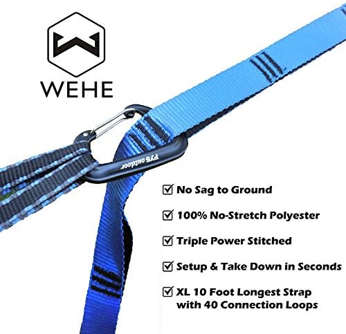 Hammock Straps Extra Strong &amp; Lightweight,2000LBS Breaking Strength,100% No Stretch Polyester,Tree Friendly,Quick&amp;Easy Setup Best Suspension System