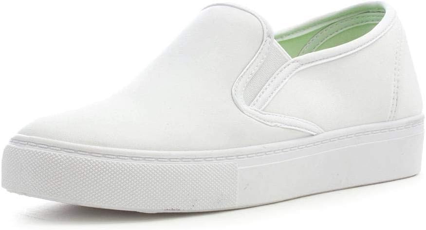 Womens White Slip On Canvas