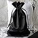 Efavormart 60PCS Black Satin Gift Bag Drawstring Pouch Wedding Favors Bridal Shower Candy Jewelry Bags - 6