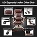 KADIRYA 500 lb High Back Bonded Leather Executive Office Chair Adjustable Recline Locking Mechanism,with Massage Computer Desk Chair,Thick Padding and Ergonomic Design for Lumbar Support,Brown