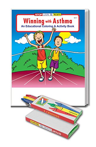 Winning With Asthma Kid's Coloring Book and Crayon Set in Bulk (25-pack)