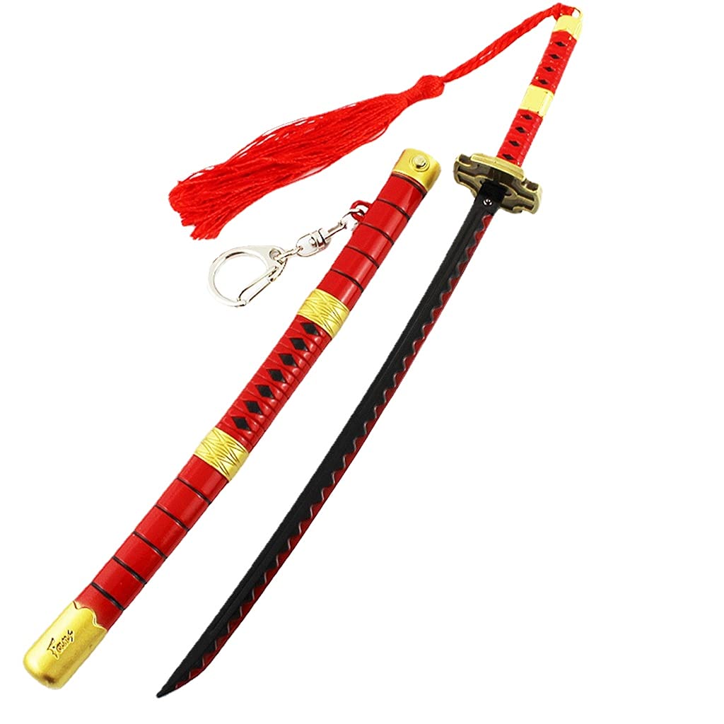 DBKJ Anime Weapon Roronoa Zoro Red Sword Mini Katana Metal Model