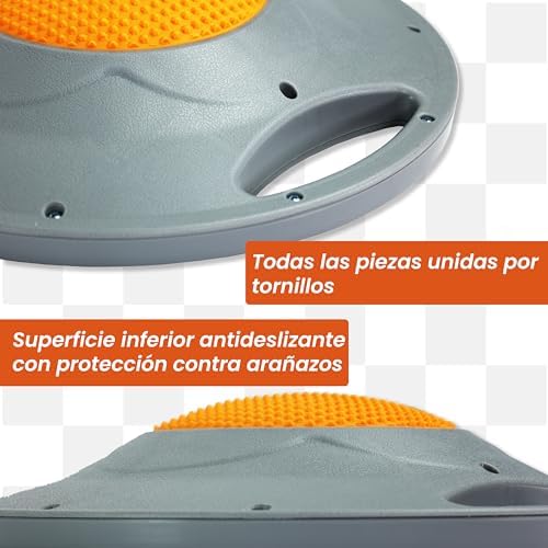 Tabla de Equilibrio, Almohadilla de Equilibrio con Asas, Extra Grande Ø 42cm, Máx. 200 kg, Entrenador de Equilibrio, Balance Board Fitness Adultos y Niños