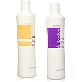 Fanola No Yellow Shampoo & Nutri Care Restructuring Deep Conditioner 11.8 oz / 2pk - Anti Brass Depositing Purple Shampoo Toner for Blonde & Damaged Hair
