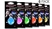 Waterproof Dog/Cat Collar Light,FZR Legend Safety Dog Collar Led Light 6 Pack Bundle (Blue + Orange + Pink + Yellow + Red + Green) Dog Lights for Night Walking | Battery Included (Pack of 6)