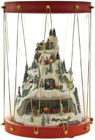 MusicBox Kingdom 53057 Drum with a Moving Train Scene Music Box, Plays 8 Different Melodies