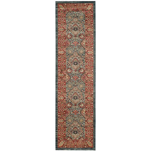 Safavieh Mahal Collection MAH655C Navy and Red Runner, 2'2" x 6'