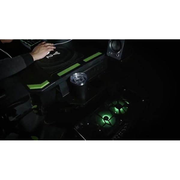 RESPAWN RSP3010 Computer Ergonomic Height Adjustable Gaming Desk, 52.6 in, Red Gamesmega