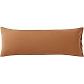 JELLYMONI Pillowcase Body Cotton 1pc Button Caramel Pillow Case 20×54in 100% Washed Cotton Soft Breathable Pillow Covers(Pillows are not Included)