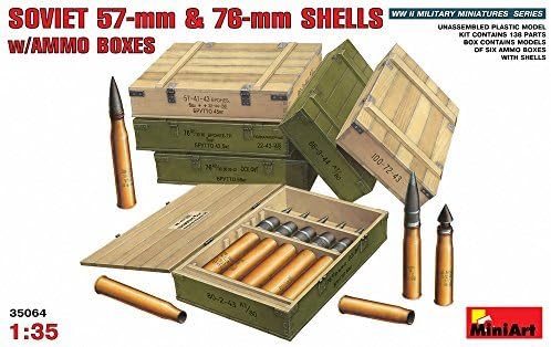 1/35 Soviet 57-mm 76 mm shells and ammunition box set