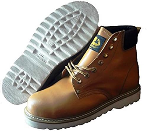 Goldwater Professional Nonslip Steel Toe Water and Oil Resistant Men's Work Boot Shoe (7)