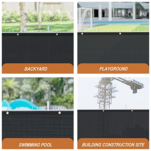 Fence Privacy Screen Outdoor, 5' x 50' Black Heavy Duty Decorative Fence Cover Chain Link Mesh Fencing Shade for Patio Backyard Wall Garden Pool Deck, UV Protection Weather Resistant