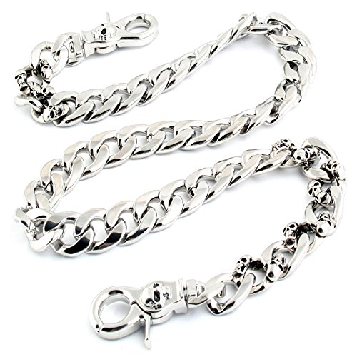 DoubleK Strong Skull Spike Key Jean Wallet Chain (27.5"/8.1oz) Silver CS119