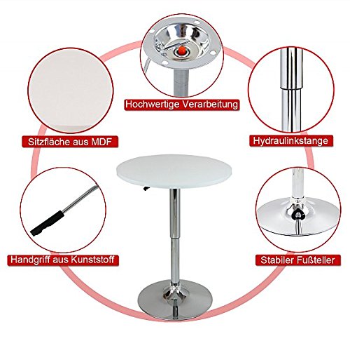 WOLTU Bartisch Stehtisch, höhenverstellbarer Tisch 68-88 cm, multifunktionaler Partytisch in Wohnzimmer Küche Balkon… – Bild 6
