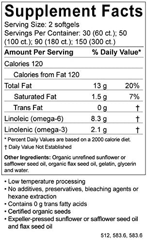 BodyBio Balance Oil - Essential Fatty Acids Omega 3 & 6 - Cold Pressed, Vegan, Organic Safflower and Flax Seed Oil Blend for Brain & Mood Support and Cellular Health, 60 Softgels - Image 3