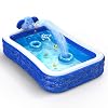 Hamdol Inflatable Swimming Pool, Kiddie Pool with Sprinkler, 99″ X 72″ X 22″ Full-Sized Family Blow up Pool for Kids Toddlers Adults, Lounge Above Ground Pool for Backyard Indoor Outdoor for Age 3+