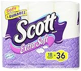 Scott Extra Soft Double Roll Bath Tissue, 18 Double Rolls.